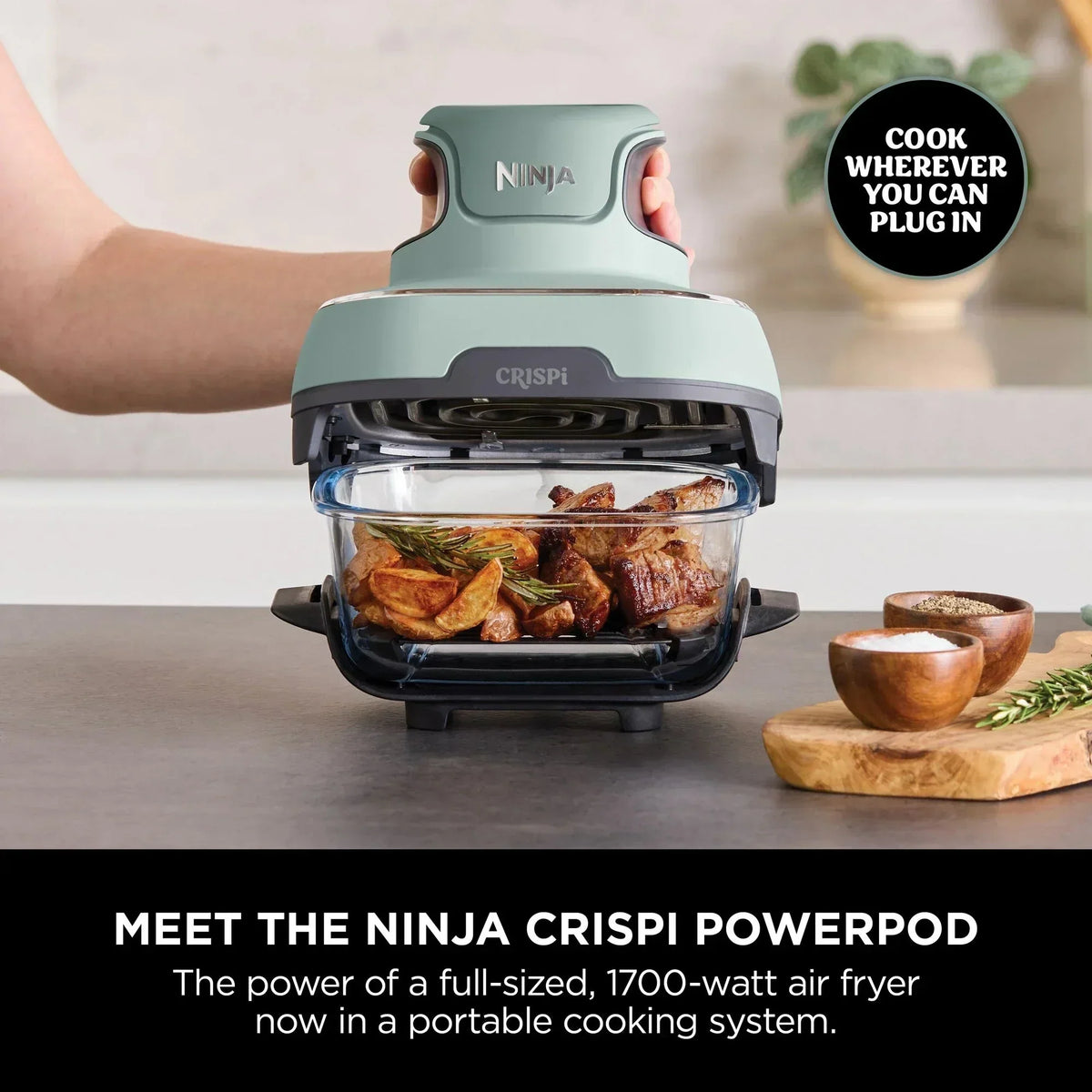 Ninja FN101UKSG CRISPi 4 in 1 Portable Glass Air Fryer Sage - View 5