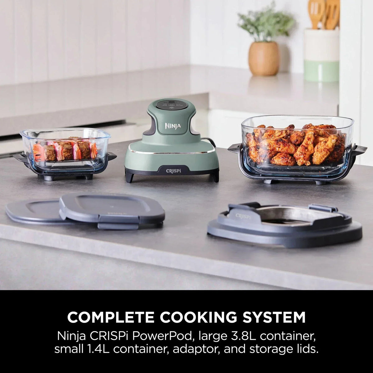 Ninja FN101UKSG CRISPi 4 in 1 Portable Glass Air Fryer Sage - View 4