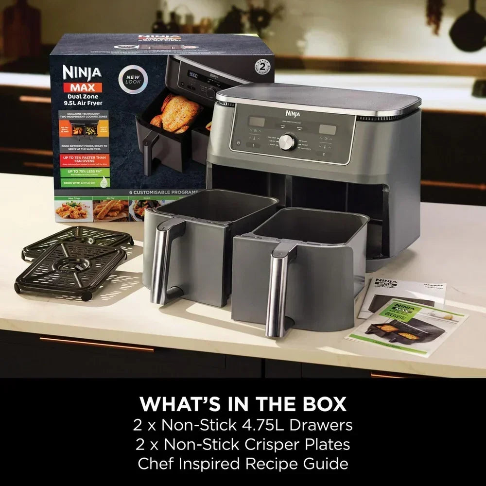 Ninja MAX 6 in 1 Dual Zone Air Fryer DZ400UK 9.5L Gunmetal Grey - Clearance - View 5