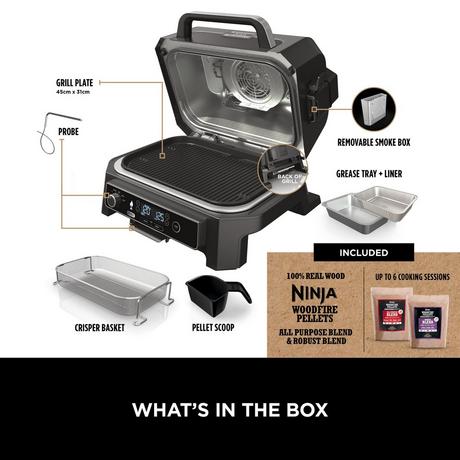 Ninja OG850UK Woodfire Pro XL Electric BBQ Grill & Smoker - View 12