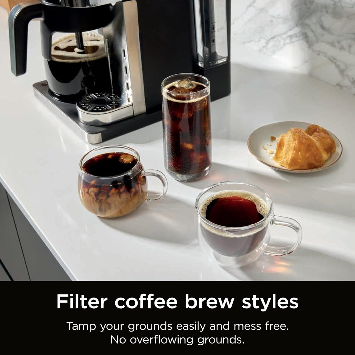Ninja Prestige Dualbrew System CFN802UK Pod and Filter Coffee Machine - Black - View 5