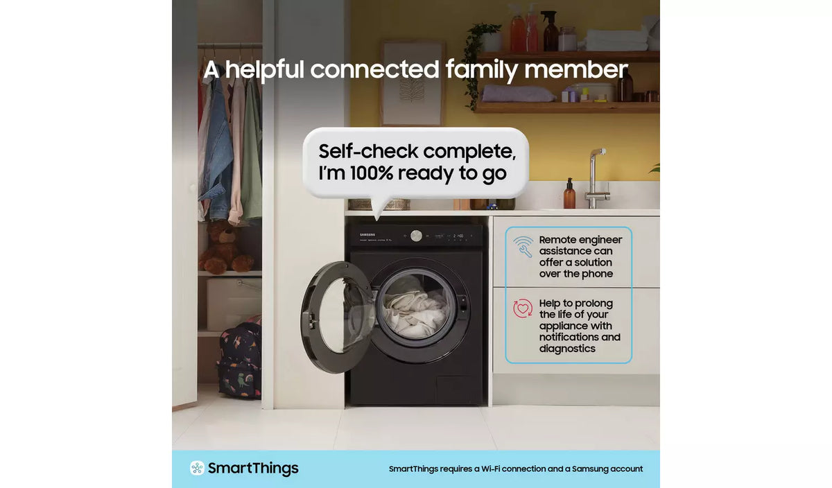 Samsung Series 5 DV90CGC0A0ABEU with OptimalDry 9 kg Heat Pump Tumble Dryer Black - View 4