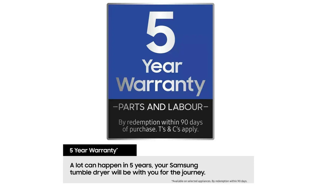 Samsung Series 5 DV90CGC0A0ABEU with OptimalDry 9 kg Heat Pump Tumble Dryer Black - View 5