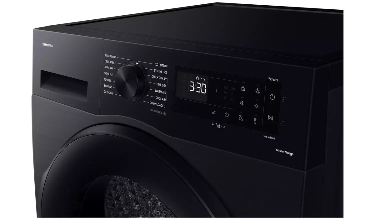 Samsung Series 5 DV90CGC0A0ABEU with OptimalDry 9 kg Heat Pump Tumble Dryer Black - View 7