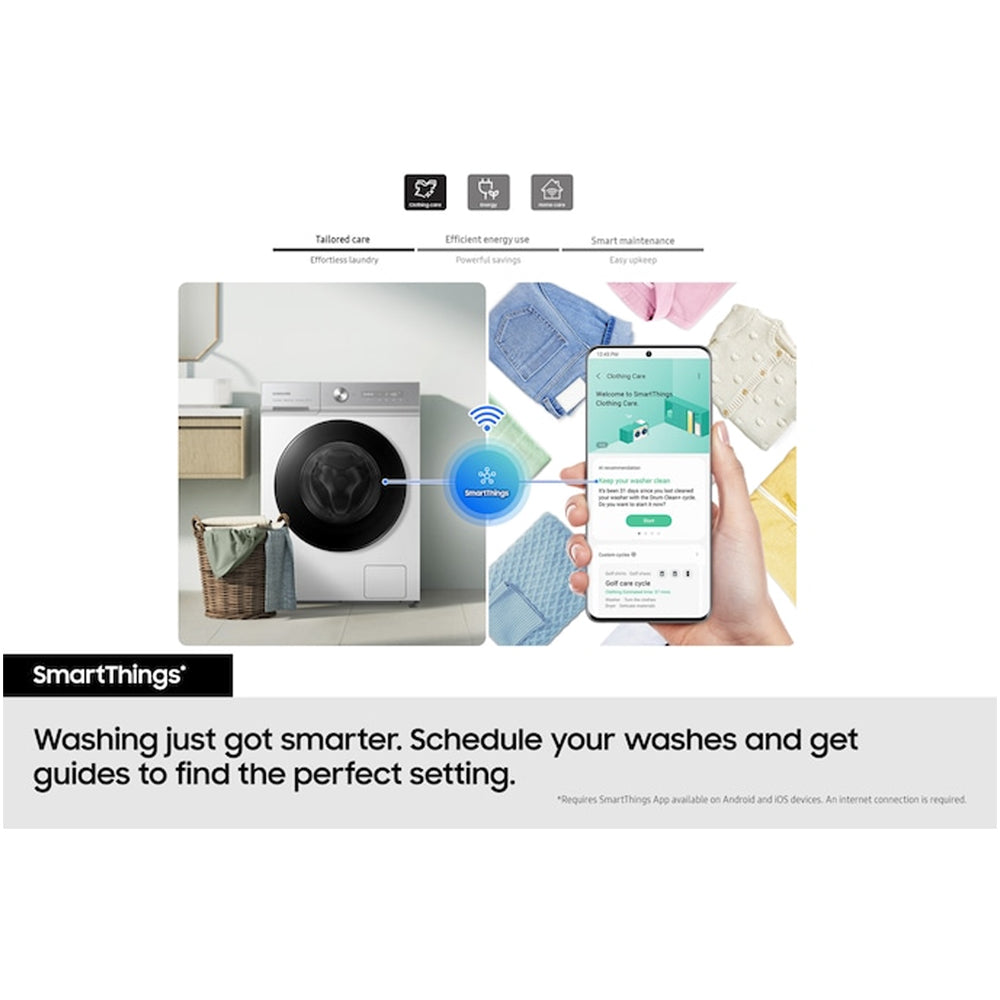Samsung Series 8 WW11DB8B95GBU1 Bespoke AI Energy 11kg 1400 Spin Smart Washing Machine Black - View 4
