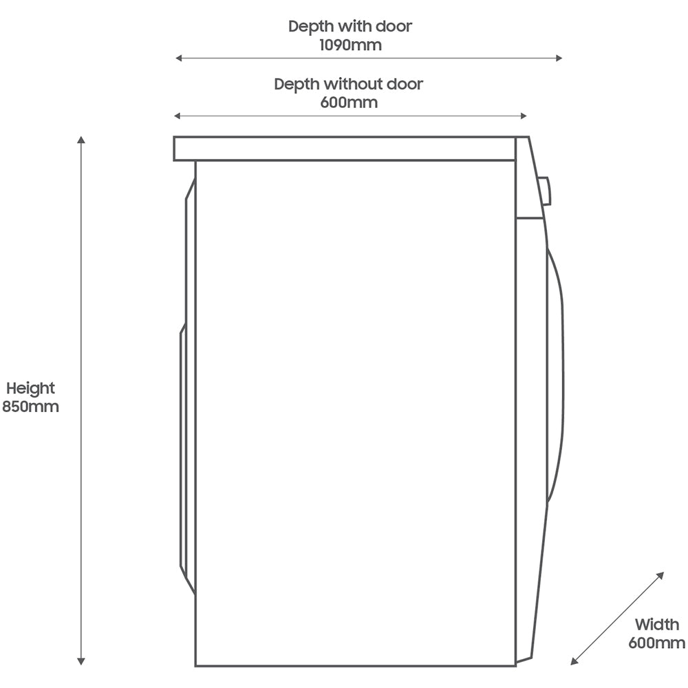 Samsung Series 8 WW11DB8B95GHU1 Bespoke AI Energy 11kg 1400 Spin Smart Washing Machine White - View 8