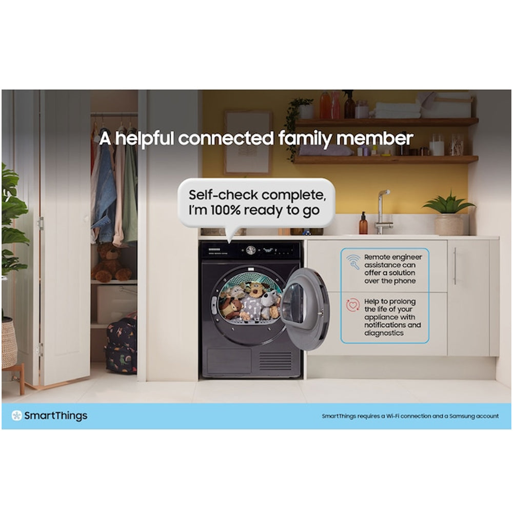 Samsung Series 9 DV90F09F4SU1 with AI Home 9kg Heat Pump Tumble Dryer Dark Steel - View 3