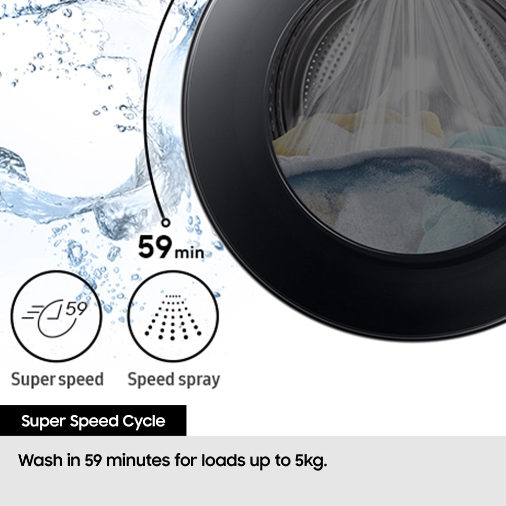 Samsung WW11DG6B25LBU1 11kg 1400 Spin Washing Machine Black - A Rated - View 6