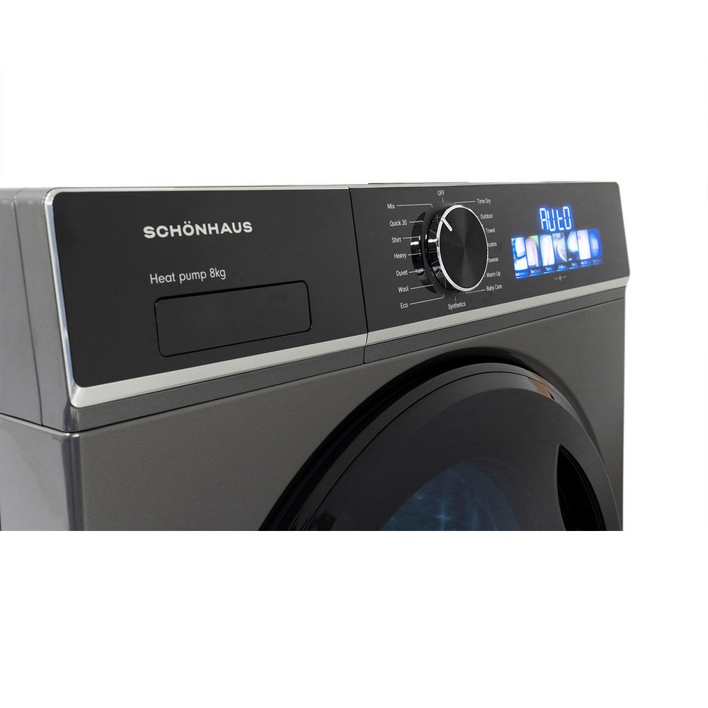 Schonhaus TDSHF018A3G 8kg Heat Pump Tumble Dryer Graphite - View 4