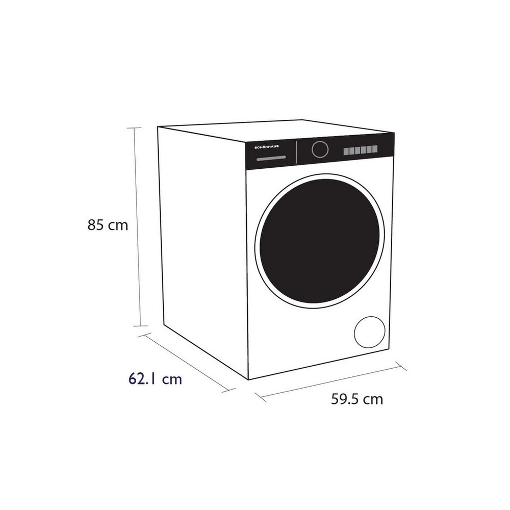 Schonhaus TDSHF018A3W 8kg Heat Pump Tumble Dryer White - View 2