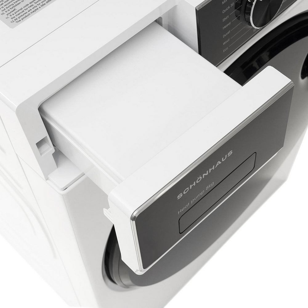 Schonhaus TDSHF018A3W 8kg Heat Pump Tumble Dryer White - View 3