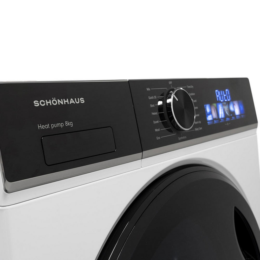 Schonhaus TDSHF018A3W 8kg Heat Pump Tumble Dryer White - View 7