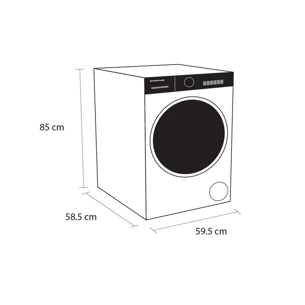 Schonhaus WMSF011014AW 10kg 1400 Spin Freestanding Washing Machine White - View 8