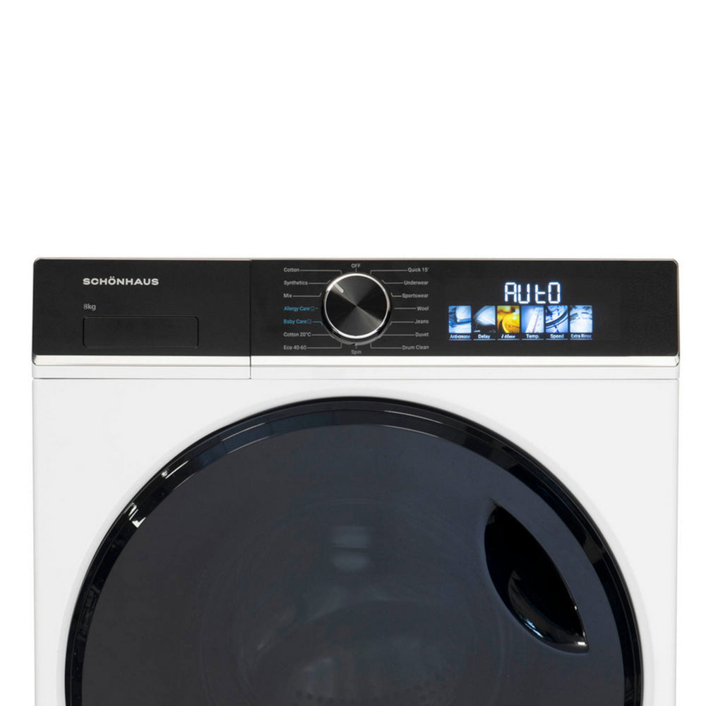 Schonhaus WMSF01814AW 8kg 1400 Spin Freestanding Washing Machine White - View 4