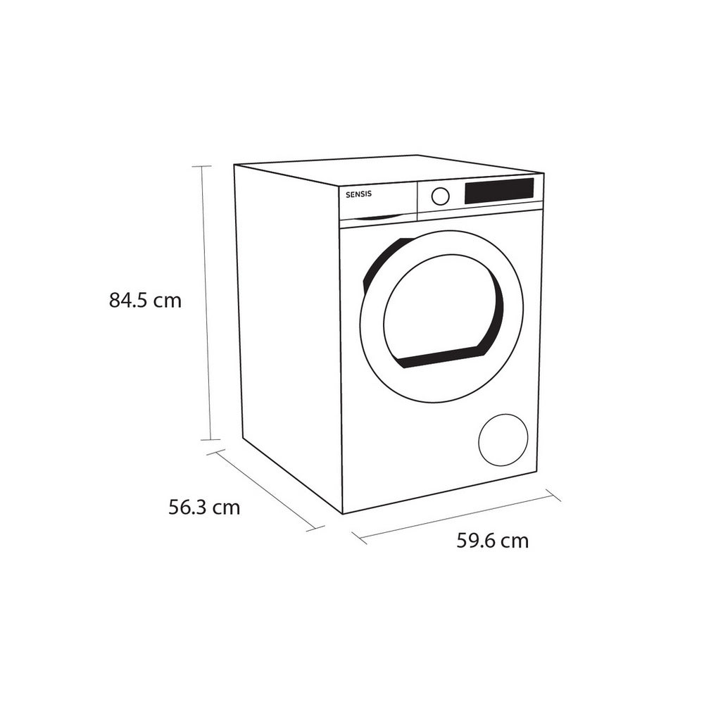 Sensis TDHF018A2W 8kg Heat Pump Tumble Dryer White - View 7