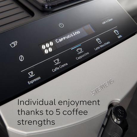 Siemens TF303G07 Bean to Cup Fully Automatic Freestanding Coffee Machine Inox Silver Metallic - View 7