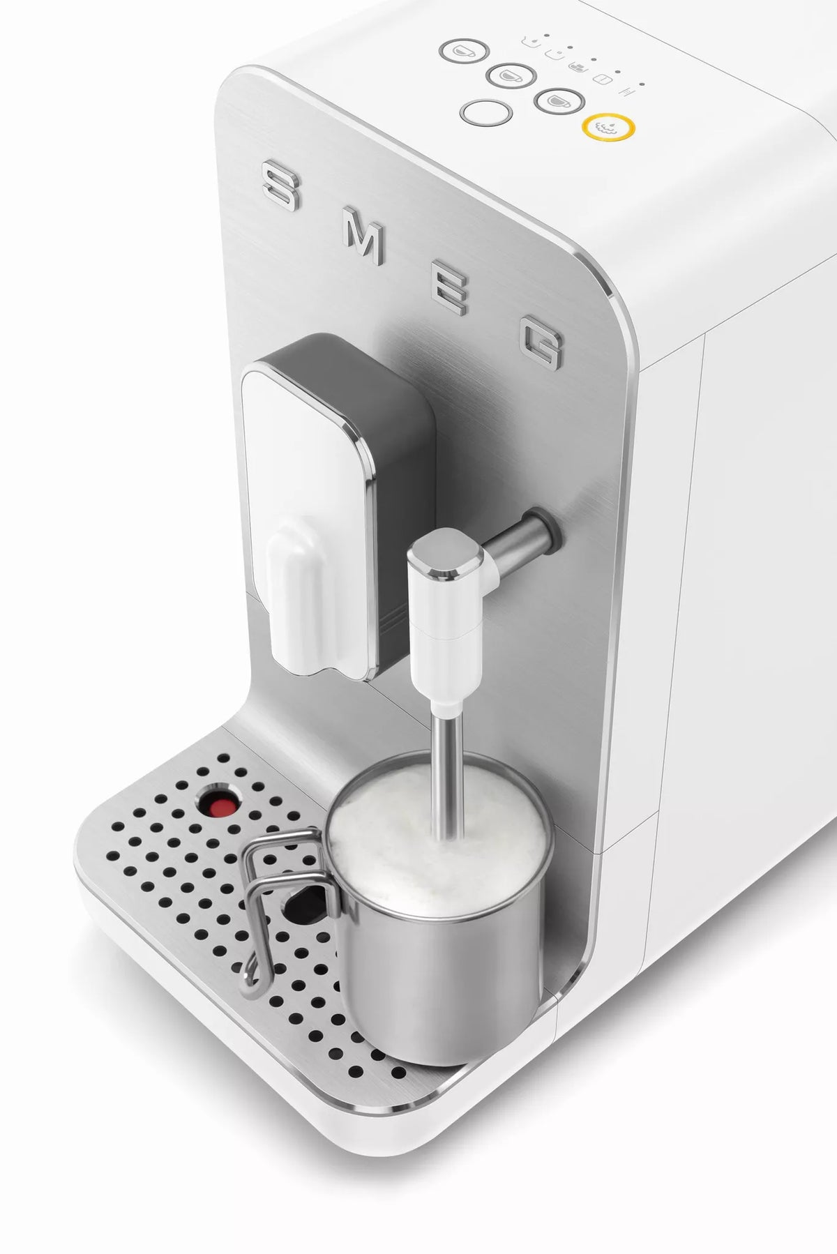 Smeg BCC12WHMUK Retro Bean to Cup Espresso Coffee Machine Matt White - View 3