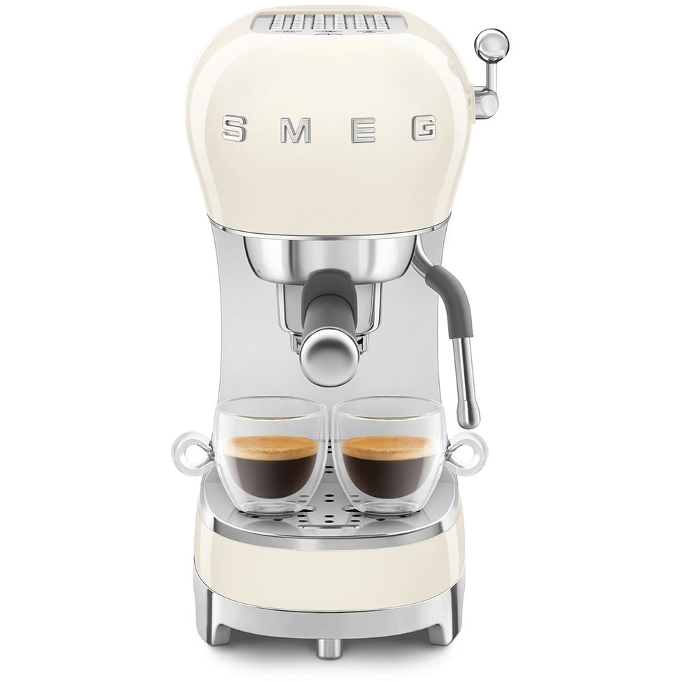 Smeg ECF02CRUK 50s Retro Style Espresso Coffee Machine with Steam Wand Cream - View 2