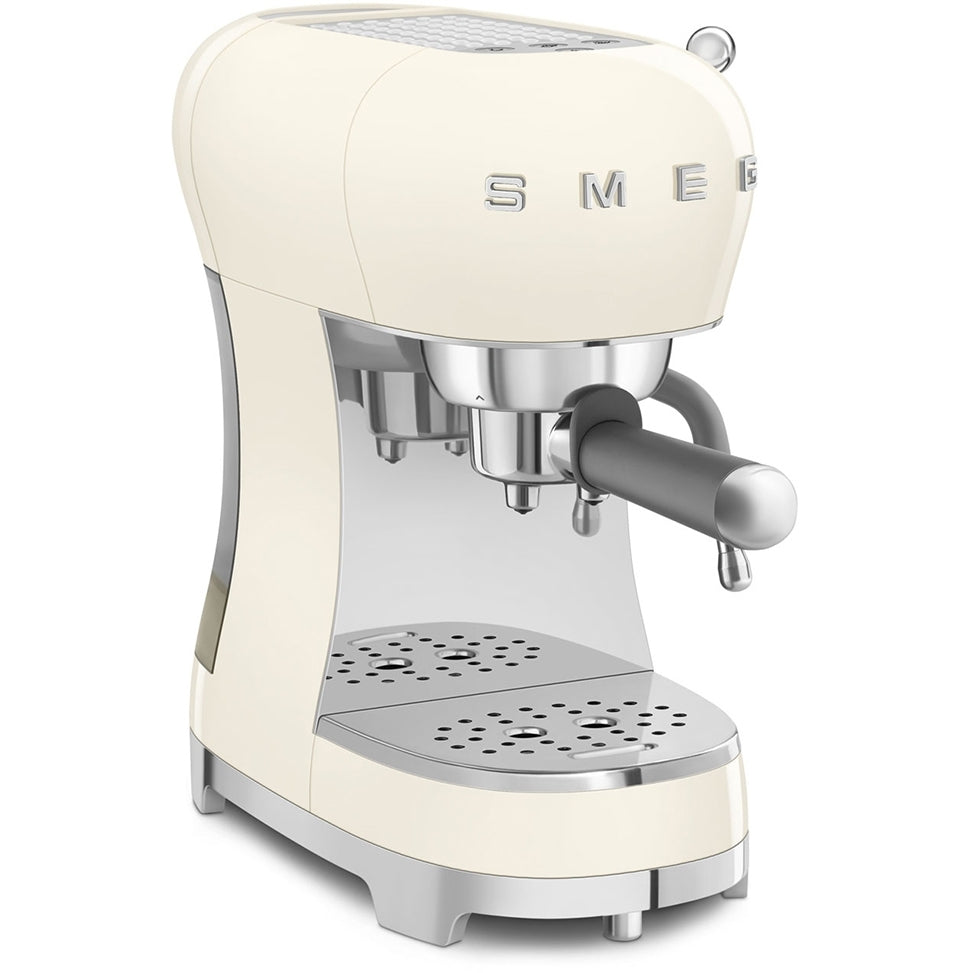 Smeg ECF02CRUK 50s Retro Style Espresso Coffee Machine with Steam Wand Cream - View 3