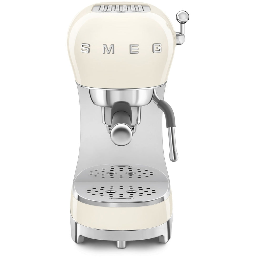 Smeg ECF02CRUK 50s Retro Style Espresso Coffee Machine with Steam Wand Cream - View 4