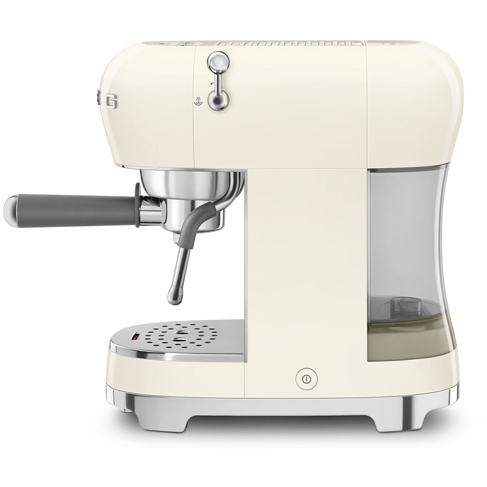 Smeg ECF02CRUK 50s Retro Style Espresso Coffee Machine with Steam Wand Cream - View 5