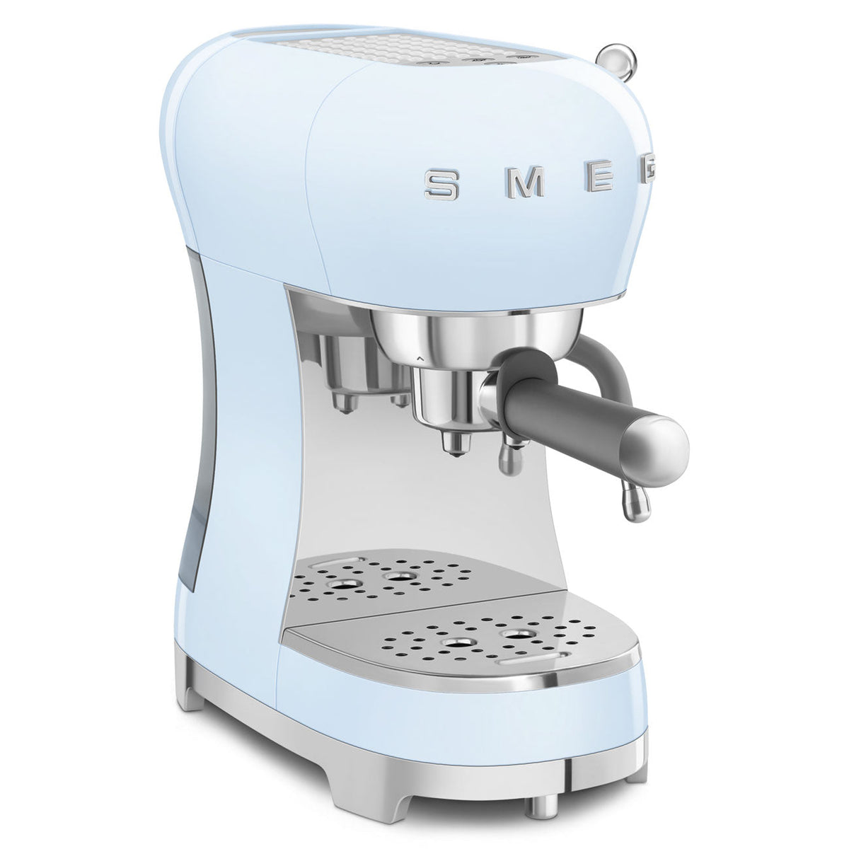 Smeg ECF02PBUK 50s Retro Style Espresso Coffee Machine with Steam Wand Pastel Blue - View 2