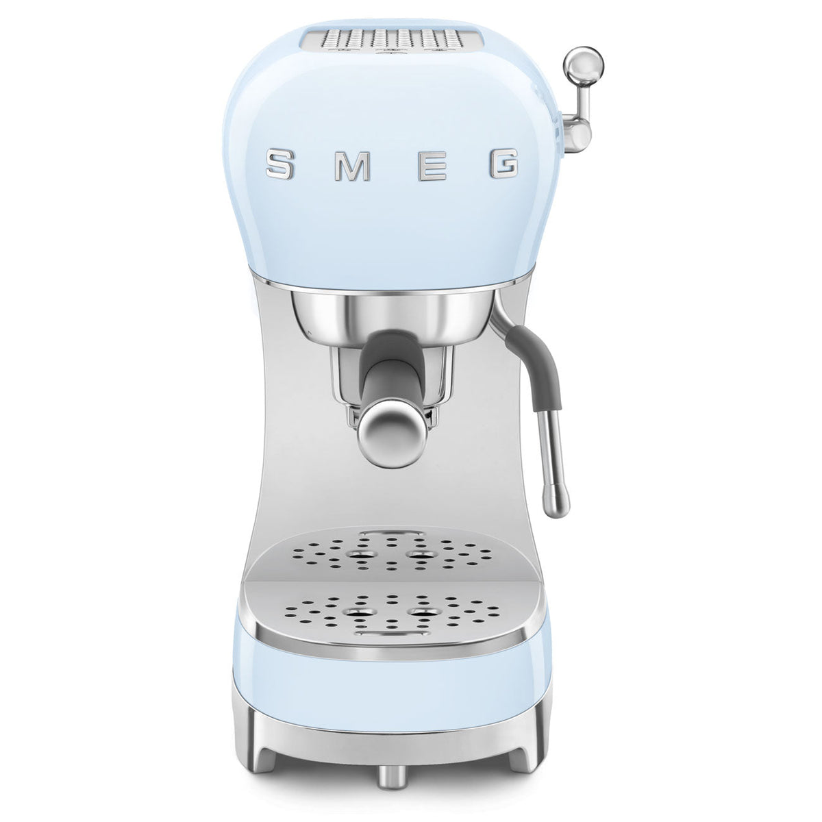 Smeg ECF02PBUK 50s Retro Style Espresso Coffee Machine with Steam Wand Pastel Blue - View 3