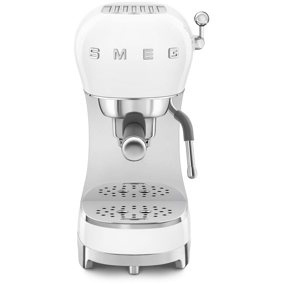 Smeg ECF02WHUK 50s Retro Style Espresso Coffee Machine with Steam Wand White - View 4