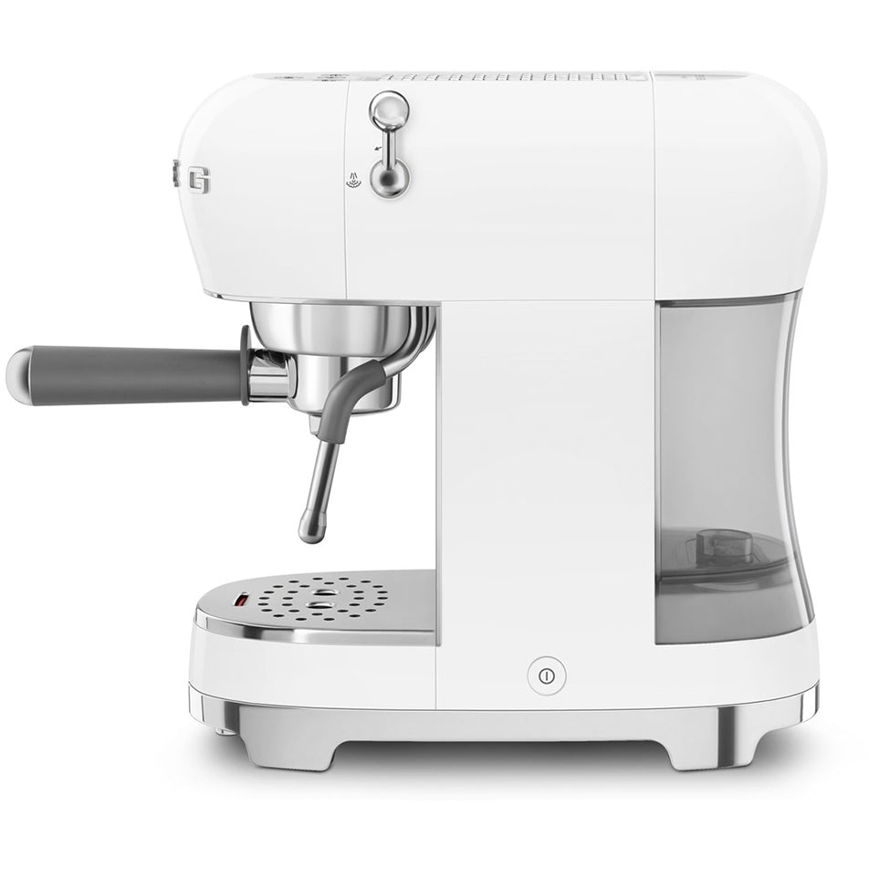 Smeg ECF02WHUK 50s Retro Style Espresso Coffee Machine with Steam Wand White - View 5