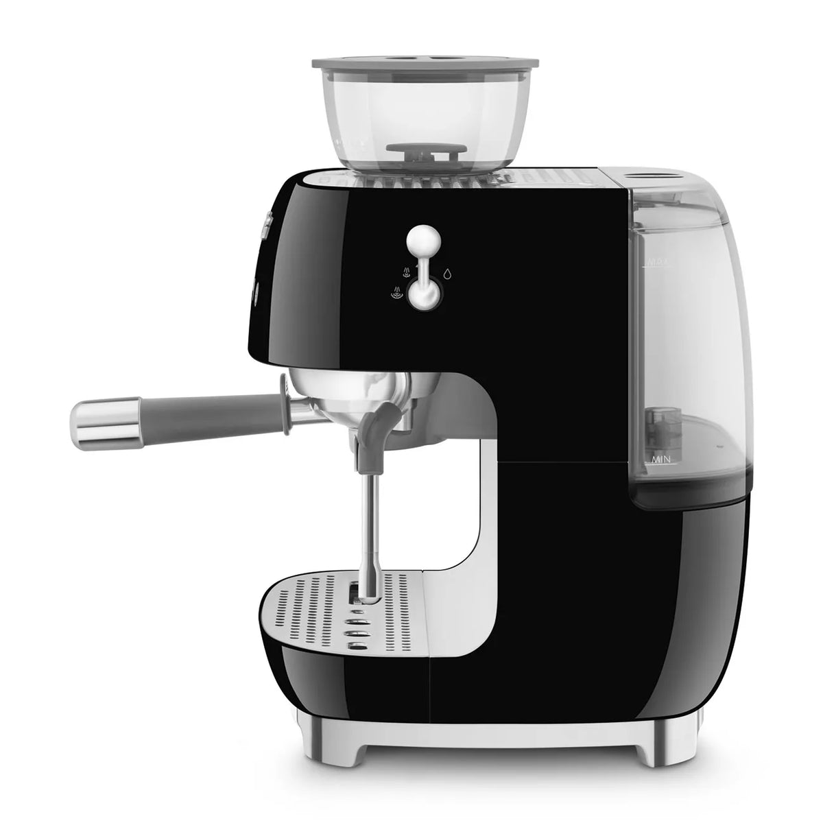 Smeg EGF03BLUK Retro Espresso Coffee Machine with Grinder in Black - View 4
