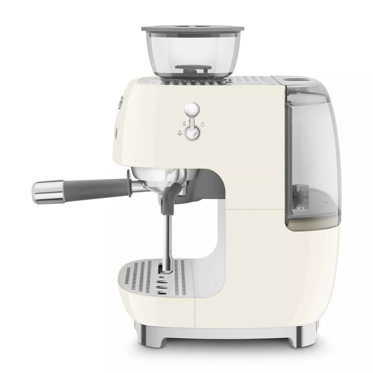 Smeg EGF03CRUK Retro Espresso Coffee Machine with Grinder in Cream - View 3
