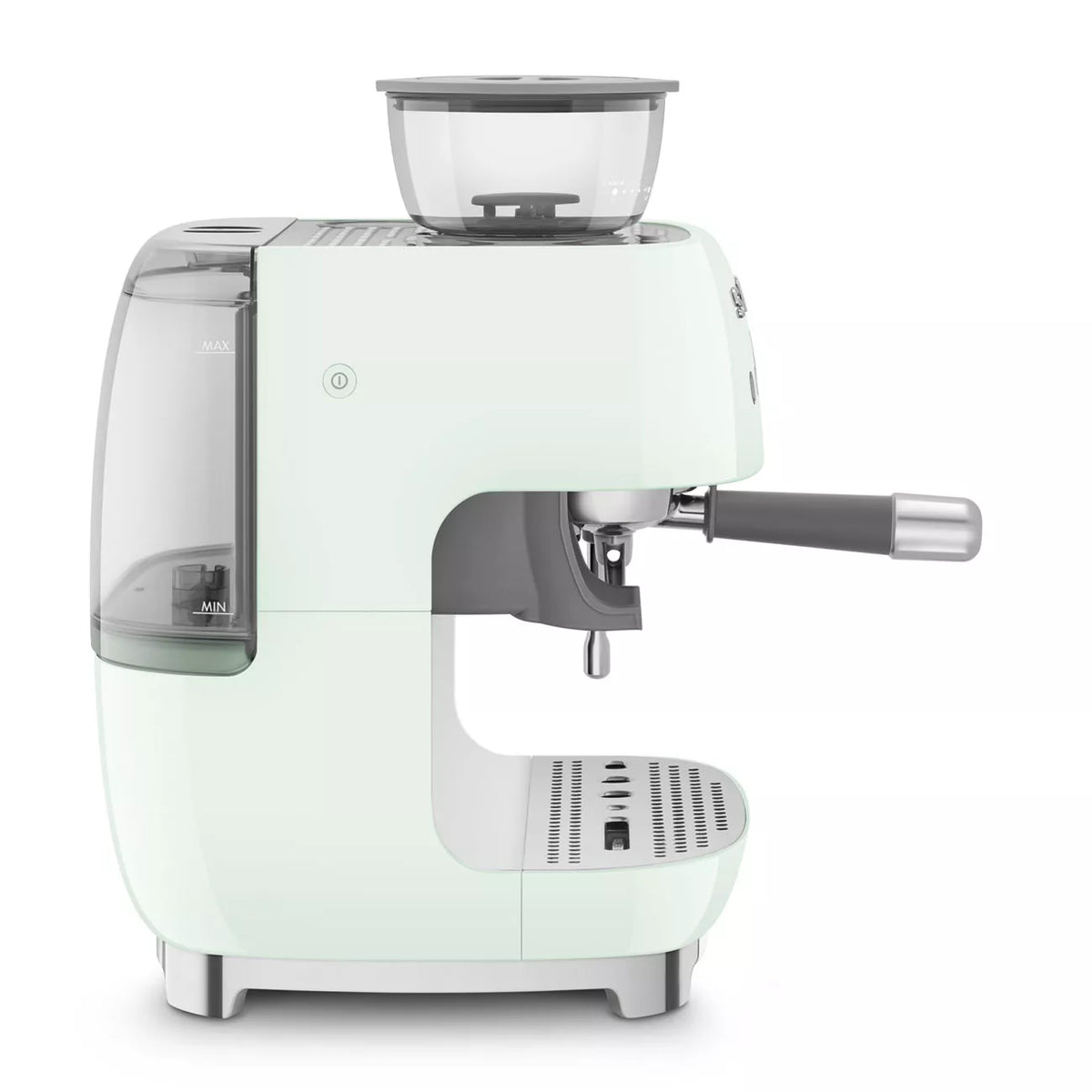 Smeg EGF03PGUK Retro Espresso Coffee Machine with Grinder in Pastel Green - View 4