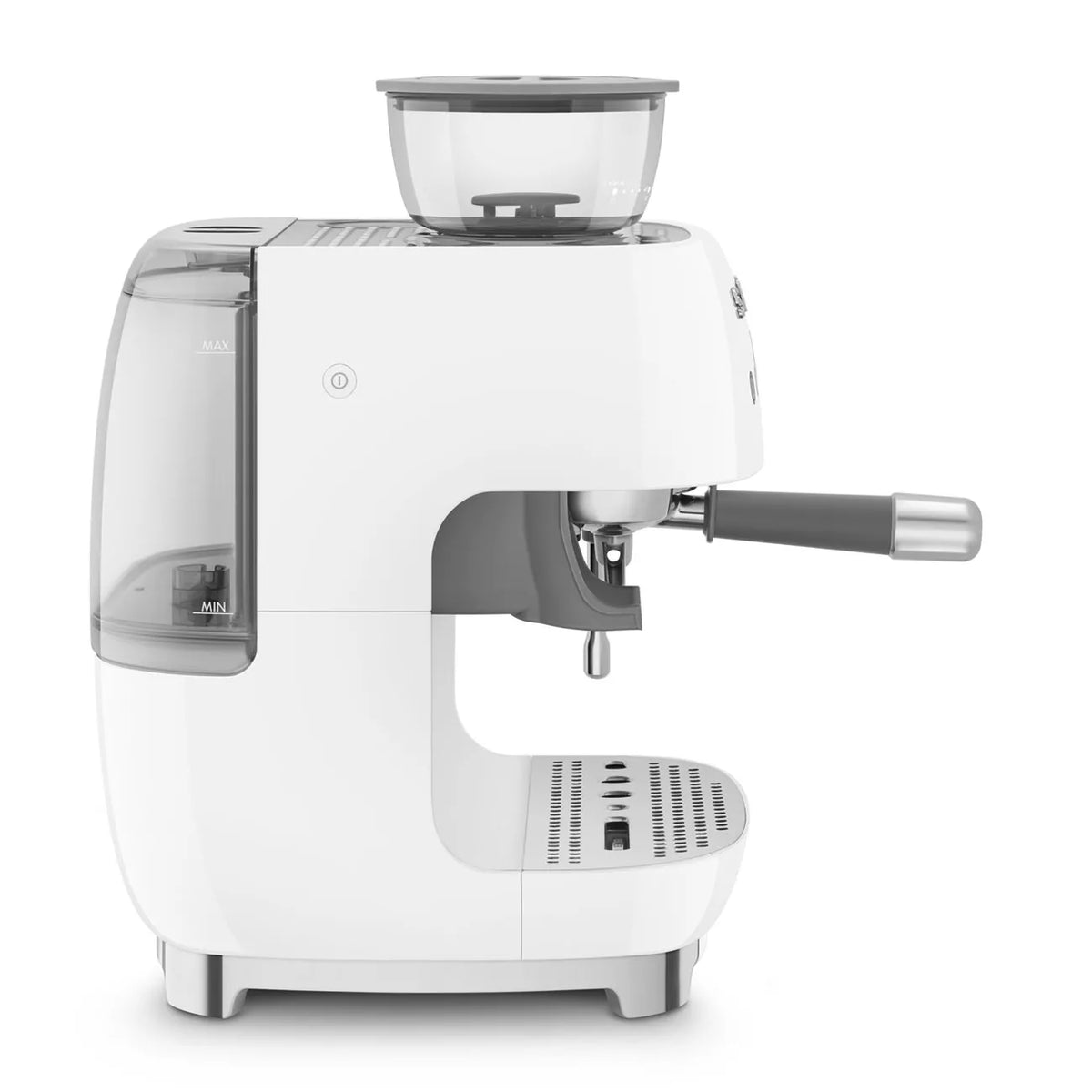 Smeg EGF03WHUK Retro Espresso Coffee Machine with Grinder in White - View 4