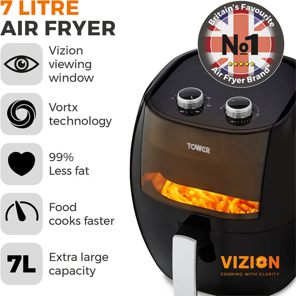 Tower T17071 Vortx Vizion 7 Litre Air Fryer Black Manual - View 4