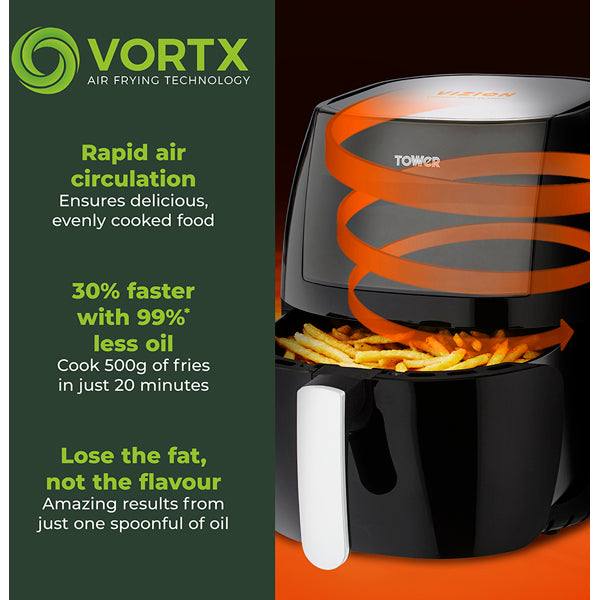 Tower T17072 Vortx Vizion 7 Litre Air Fryer With Digital Display - View 4