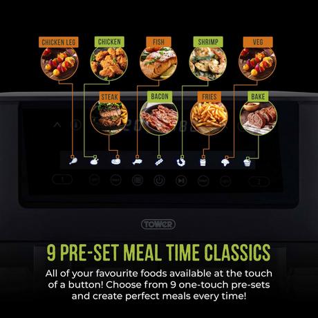 Tower T17151 Vortx Vizion 8L Digital Dual Basket Air Fryer Black - View 6