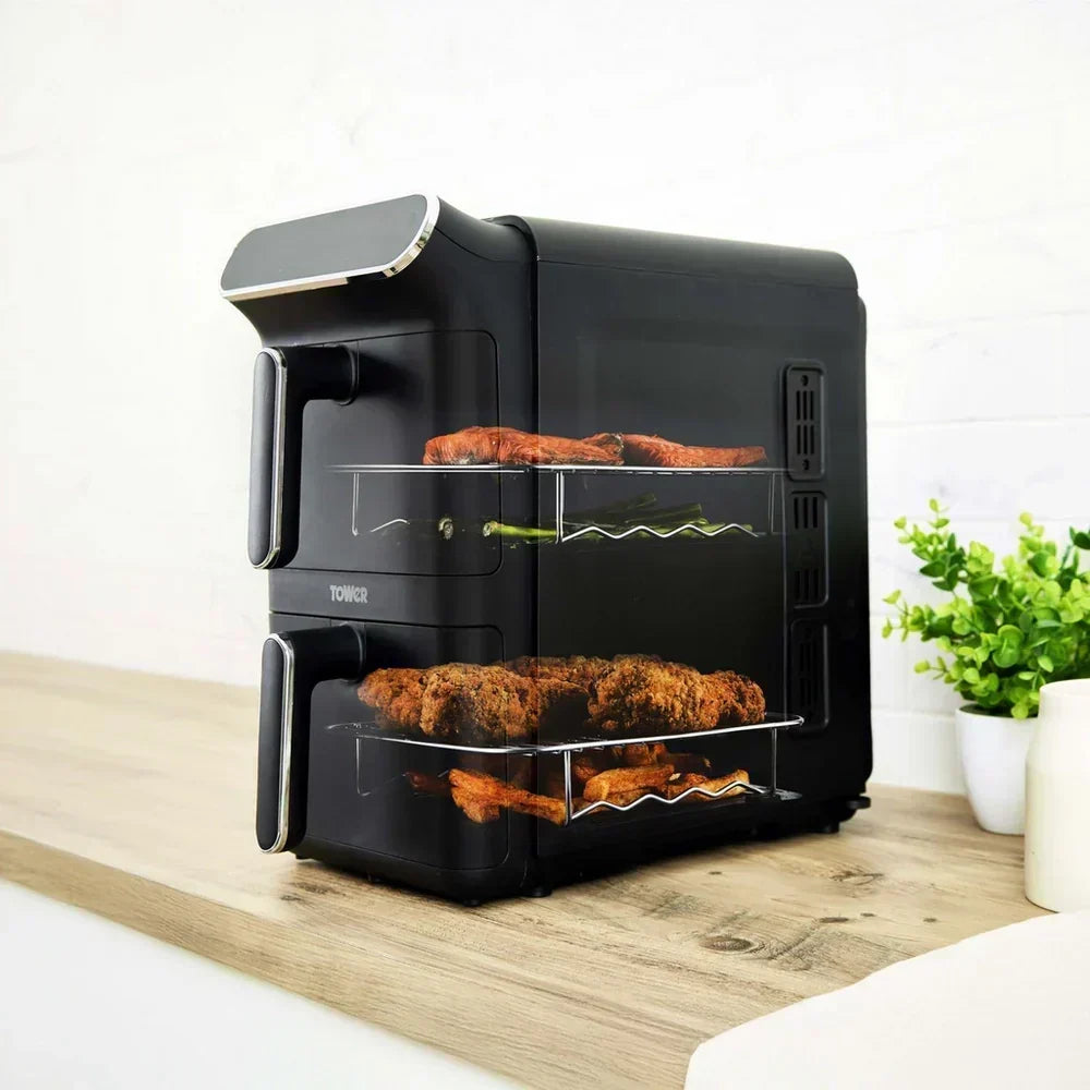 Tower T17190 Vortx 11L Dual Layer Air Fryer - Black with Chrome Trim - View 9